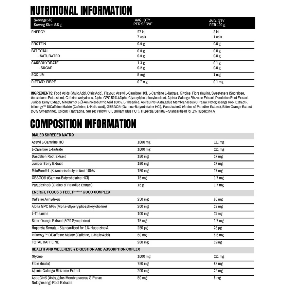 DIALED SHRED 40serves